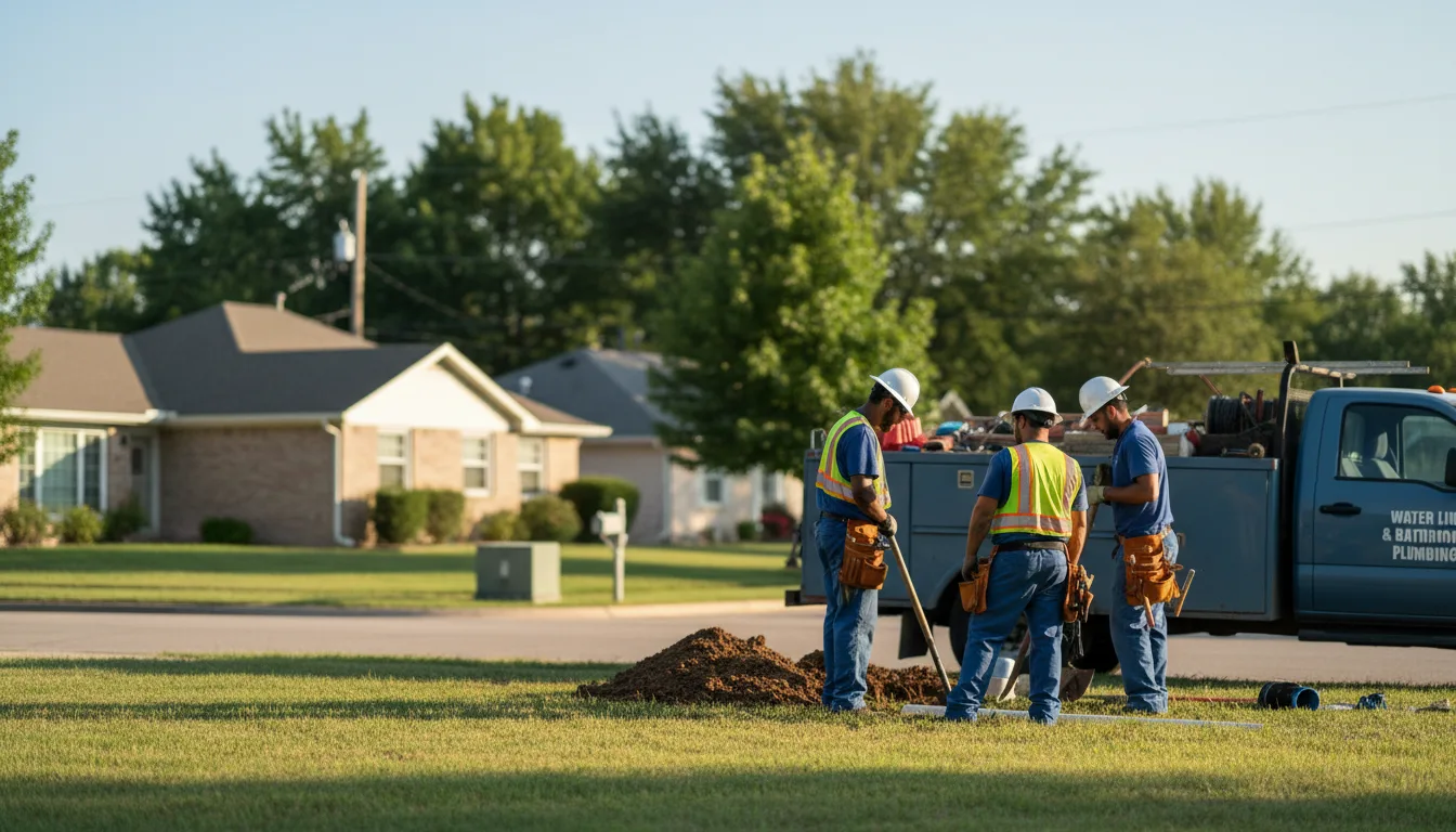 Residential water line and bathroom plumbing service in Levan, UT